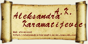 Aleksandra Karamatijević vizit kartica